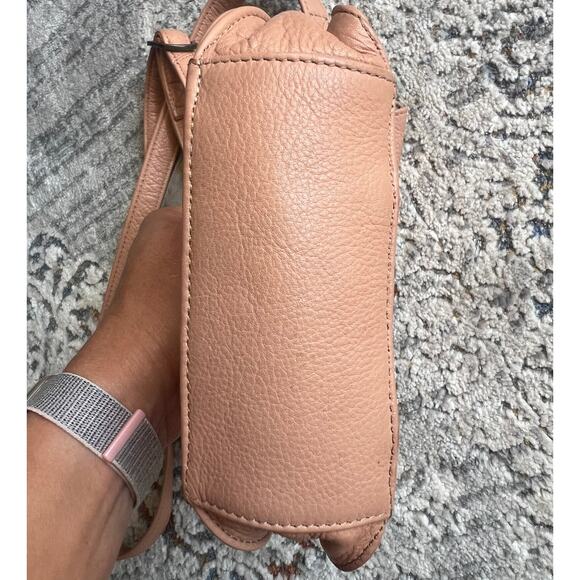 Small Day & Mood "Tribal-Like" Embossed Leather Crossbody Saddle Bag - Picture 9 of 12